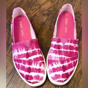 TOMS Sneakers Alpargata Cupsole Fuchsia Rose Batik Canvas sz 8 NEW
